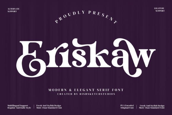 Eriskaw Font: A Stylish Serif Typeface for Craft Creators